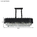 Modern black & gold crystal chandelier dining room rectangular light