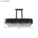 Modern black & gold crystal chandelier dining room rectangular light