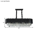 Modern black & gold crystal chandelier dining room rectangular light
