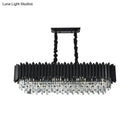 Modern black & gold crystal chandelier dining room rectangular light