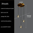 Modern black & gold crystal chandelier led staircase pendant light