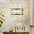 Modern black & gold crystal half cylinder wall sconce bedroom light