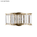 Modern black & gold crystal half cylinder wall sconce bedroom light