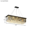 Modern black & gold crystal island pendant light dining room