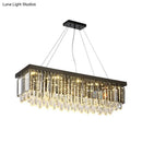 Modern black & gold crystal island pendant light dining room