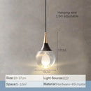 Modern black & gold crystal led ball pendant dining room light