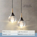 Modern black & gold crystal led ball pendant dining room light