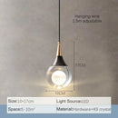 Modern black & gold crystal led ball pendant dining room light