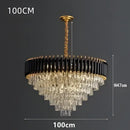 Modern black & gold crystal led pendant chandelier living room