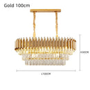 Modern black & gold crystal led pendant chandelier living room