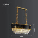 Modern black & gold crystal led pendant chandelier living room