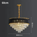 Modern black & gold crystal led pendant chandelier living room
