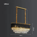 Modern black & gold crystal led pendant chandelier living room