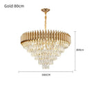 Modern black & gold crystal led pendant chandelier living room