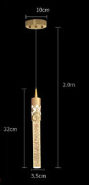 Modern black & gold crystal led pendant lamp dining room