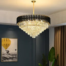 Modern black & gold crystal led pendant light dining room