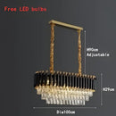 Modern black & gold crystal led pendant light dining room