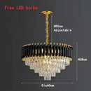 Modern black & gold crystal led pendant light dining room