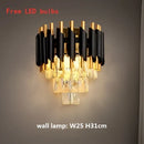 Modern black & gold crystal led pendant light dining room