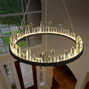Modern black & gold crystal led pendant lights dining room chandelier