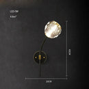 Modern black & gold crystal led wall sconce bedroom light