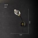 Modern black & gold crystal led wall sconce bedroom light
