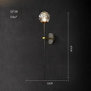 Modern black & gold crystal led wall sconce bedroom light