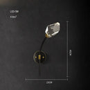 Modern black & gold crystal led wall sconce bedroom light