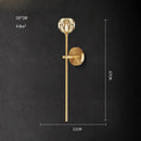 Modern black & gold crystal led wall sconce bedroom light