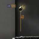 Modern black & gold crystal led wall sconce bedroom light