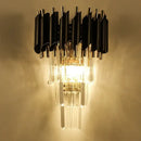 Modern black & gold crystal luxury wall lamp bedroom sconce