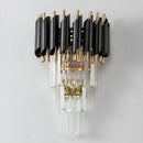 Modern black & gold crystal luxury wall lamp bedroom sconce