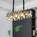 Modern black & gold crystal prism shade pendant lighting fixture dining room