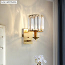 Modern black & gold crystal sconce light fixture bedroom wired electric