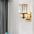 Modern black & gold crystal sconce light fixture bedroom wired electric