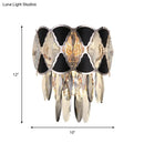 Modern black & gold crystal wall lamp fixture living room sconce