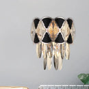 Modern black & gold crystal wall lamp fixture living room sconce