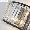 DecorBites™ Modern Metal Wall Sconce with Dual Bulbs, Crystal Block & Black/Gold Finish