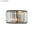 DecorBites™ Modern Metal Wall Sconce with Dual Bulbs, Crystal Block & Black/Gold Finish