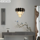 Modern black & gold crystal wall sconce corridor wall light