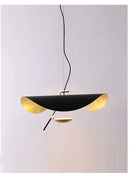 Modern black & gold curved pendant light dining room lamp