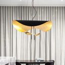 Modern black & gold curved pendant light dining room lamp