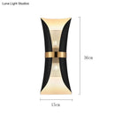 Modern black & gold curved wall lamp for bedroom