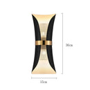 Modern black & gold curved wall lamp for bedroom
