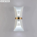 Modern black & gold curved wall lamp for bedroom