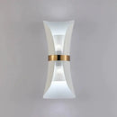 Modern black & gold curved wall lamp for bedroom