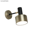 Modern black & gold cylinder sconce metal wall lighting living room