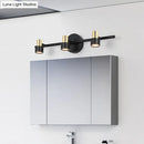 Modern black & gold cylinder wall light bedroom vanity lamp