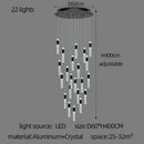 Modern black & gold cylindrical crystal chandelier living room light