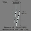 Modern black & gold cylindrical crystal chandelier living room light